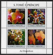 St Thomas & Prince Islands 2004 Orchids perf sheetlet containing 4 values unmounted mint, Mi 2579-82