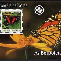 St Thomas & Prince Islands 2004 Butterflies perf s/sheet containing 1 value with Scout Logo unmounted mint,Mi BL 508