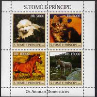 St Thomas & Prince Islands 2004 Domestic Animals perf sheetlet containing 4 values unmounted mint, Mi 2621-24