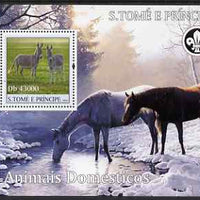 St Thomas & Prince Islands 2004 Domestic Animals perf s/sheet containing 1 value with Scout Logo unmounted mint,Mi BL 513