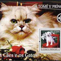 St Thomas & Prince Islands 2004 Cats & Dogs perf s/sheet containing 1 value with Scout Logo unmounted mint,Mi BL 512