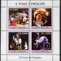 St Thomas & Prince Islands 2004 Peking Circus perf sheetlet containing 4 values unmounted mint, Mi 2673-76