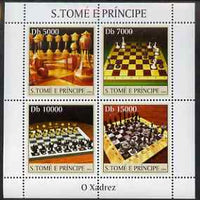 St Thomas & Prince Islands 2004 Chess perf sheetlet containing 4 values unmounted mint, Mi 2634-37