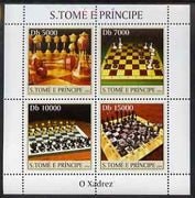 St Thomas & Prince Islands 2004 Chess perf sheetlet containing 4 values unmounted mint, Mi 2634-37