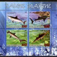 Djibouti 2007 Marine Fauna perf sheetlet containing 4 values unmounted mint