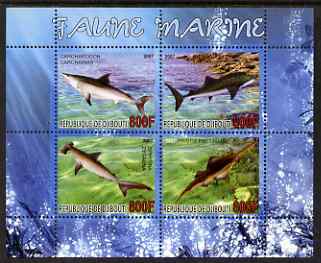 Djibouti 2007 Marine Fauna perf sheetlet containing 4 values unmounted mint