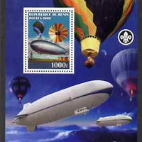 Benin 2008 Airships & Balloons perf s/sheet containing 1 value (with Scout Logo) unmounted mint