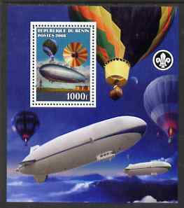 Benin 2008 Airships & Balloons perf s/sheet containing 1 value (with Scout Logo) unmounted mint