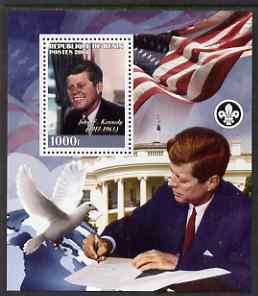 Benin 2008 John F Kennedy perf s/sheet containing 1 value (with Scout Logo) unmounted mint