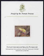 Zambia 1989 Reed Frog 2k85 imperf proof mounted on Format International proof card as SG 569