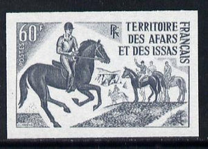 French Afars & Issas 1970 Pony Trekking 60f unmounted mint IMPERF colour trial proof (several colour combinations available but price is for ONE) as SG 552