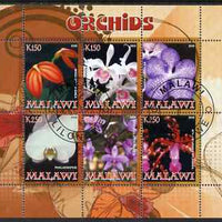 Malawi 2008 Orchids perf sheetlet containing 6 values fine cto used