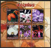 Malawi 2008 Orchids perf sheetlet containing 6 values fine cto used