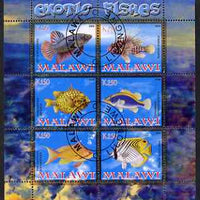 Malawi 2008 Exotic Fish perf sheetlet containing 6 values fine cto used