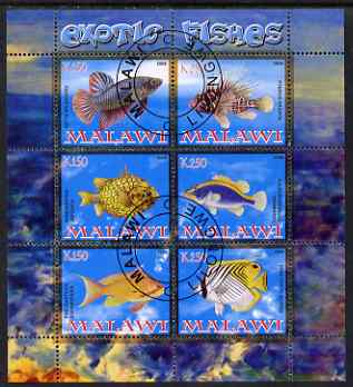 Malawi 2008 Exotic Fish perf sheetlet containing 6 values fine cto used