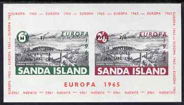 Sanda Island 1966 Churchill overprint & surcharge on 1965 Europa Bridge m/sheet, unmounted mint but slight wrinkles, Rosen S69