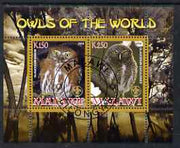 Malawi 2008 Owls of the World perf sheetlet #6 containing 2 values with Scout Logo fine cto used