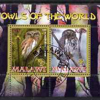 Malawi 2008 Owls of the World perf sheetlet #7 containing 2 values with Scout Logo fine cto used