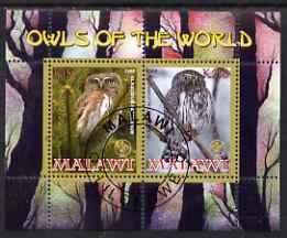 Malawi 2008 Owls of the World perf sheetlet #7 containing 2 values with Scout Logo fine cto used