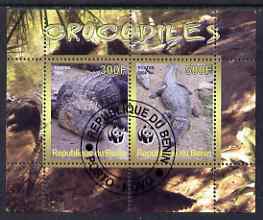 Benin 2008 WWF - Crocodiles perf sheetlet containing 2 values fine cto used