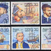 Laos 1983 Explorers & Their Ships complete perf set of 6 fine cto used, SG 674-79