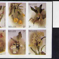 Lesotho 1987 Christmas - Orchids imperf set of 7 values comprising 1c to 6c in se-tenant block plus 7c marginal single, all unmounted mint but wrinkled, as SG 1009-15