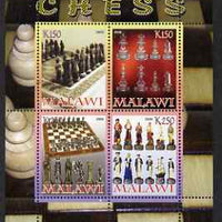 Malawi 2008 Chess perf sheetlet containing 4 values unmounted mint