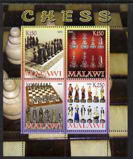 Malawi 2008 Chess perf sheetlet containing 4 values unmounted mint