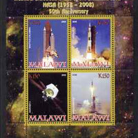 Malawi 2008 NASA 50th Anniversary perf sheetlet containing 4 values unmounted mint