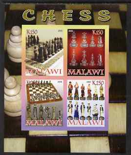 Malawi 2008 Chess imperf sheetlet containing 4 values unmounted mint