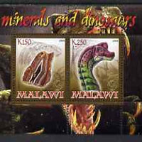 Malawi 2008 Minerals & Dinosaurs perf sheetlet #2 containing 2 values with Scout Logo unmounted mint