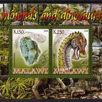 Malawi 2008 Minerals & Dinosaurs perf sheetlet #3 containing 2 values with Scout Logo unmounted mint