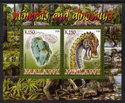 Malawi 2008 Minerals & Dinosaurs perf sheetlet #3 containing 2 values with Scout Logo unmounted mint