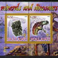 Malawi 2008 Minerals & Dinosaurs perf sheetlet #4 containing 2 values with Scout Logo unmounted mint