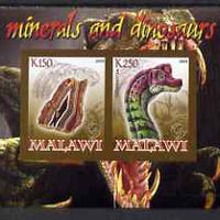 Malawi 2008 Minerals & Dinosaurs imperf sheetlet #2 containing 2 values with Scout Logo unmounted mint