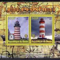 Benin 2008 Lighthouses perf sheetlet containing 2 values with Rotary unmounted mint