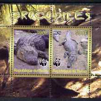 Benin 2008 WWF - Crocodiles perf sheetlet containing 2 values unmounted mint