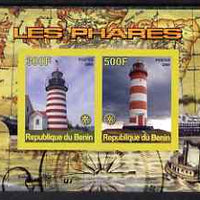 Benin 2008 Lighthouses imperf sheetlet containing 2 values with Rotary unmounted mint