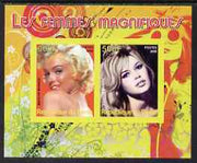 Benin 2008 Famous Women imperf sheetlet containing 2 values (Marilyn & Brigitte Bardot) unmounted mint