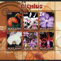 Malawi 2008 Orchids perf sheetlet containing 6 values unmounted mint