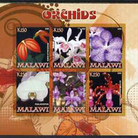 Malawi 2008 Orchids imperf sheetlet containing 6 values unmounted mint