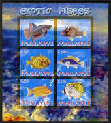 Malawi 2008 Exotic Fish imperf sheetlet containing 6 values unmounted mint