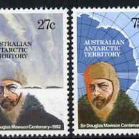 Australian Antarctic Territory 1982 Birth Centenary of Sir Douglas Mawson perf set of 2 unmounted mint, SG53-4