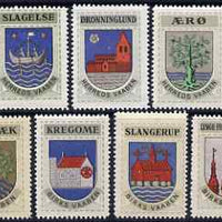 Cinderella - Denmark set of 9 Coats of arms for various Towns, perforated and unmounted mint