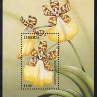 Liberia 1999 Tropical Orchids perf m/sheet #1 (Oncidium splendidum) signed by Thomas C Wood the designer unmounted mint