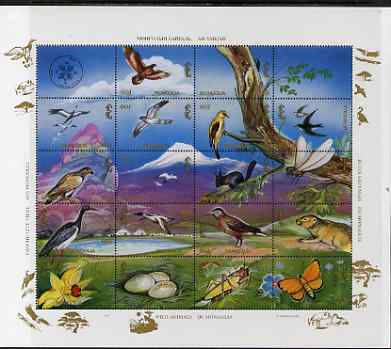 Mongolia 1994 Wildlife perf sheetlet containing 18 values plus 2 labels unmounted mint, SG 2445-62