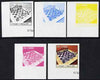 St Thomas & Prince Islands 2004 Chess 15,000 Db the set of 5 imperf progressive proofs comprising the 4 individual colours plus all 4-colour composite, unmounted mint