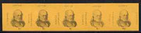 Cinderella - Great Britain 1971 Strike Post - Exporters Letter Service imperf se-tenant strip of 5 on orange-yellow paper showing Rowland Hill denominated 1s, 3s, 4s, 6s & 10s unmounted mint.