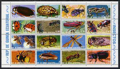 Equatorial Guinea 1978 Insects perf sheetlet containing 16 values fine cto used, Mi 1370-85