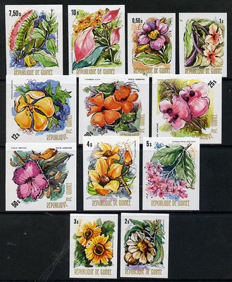 Guinea - Conakry 1974 Flowers imperf set of 12 unmounted mint, as SG 846-57 (Mi 688-99B)